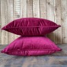 Coussins décoratifs en velours rose vif | Coussins unis en velours rose
