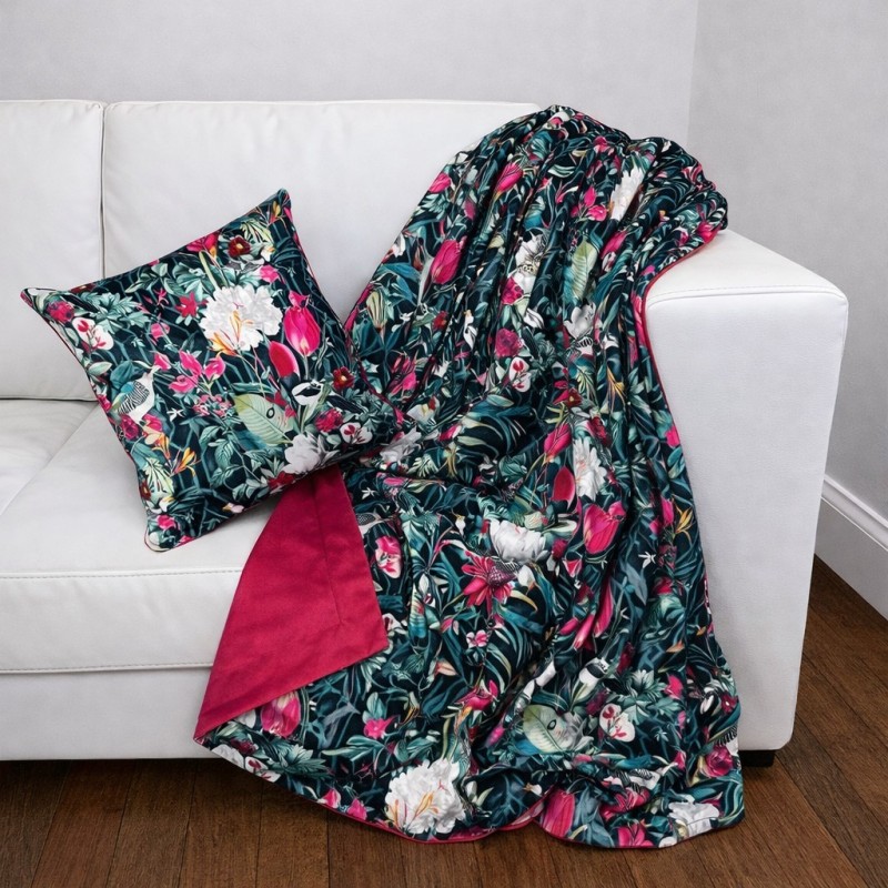 Reversible Patagonia Velvet Throw | Luxury Printed Velvet Bed Runner