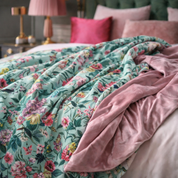 Plaid réversible en velours - Tranquillité | Plaid de luxe en velours imprimé