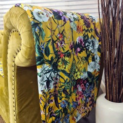 Plaid de luxe en velours pour la Saint-Jean | Grand plaid en velours à motif floral double face