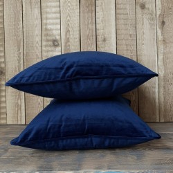 Navy Blue Velvet Cushions | Plain Blue Velvet Scatter Cushions
