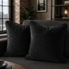 Coussins décoratifs en velours noir | Oreillers unis en velours noir