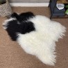 Tapis en peau de mouton noir et blanc, tapis en peau de mouton islandaise naturelle